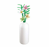 White vase with decorative flowe...