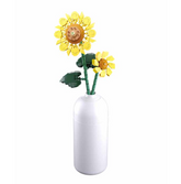 White vase with sunflower decora...
