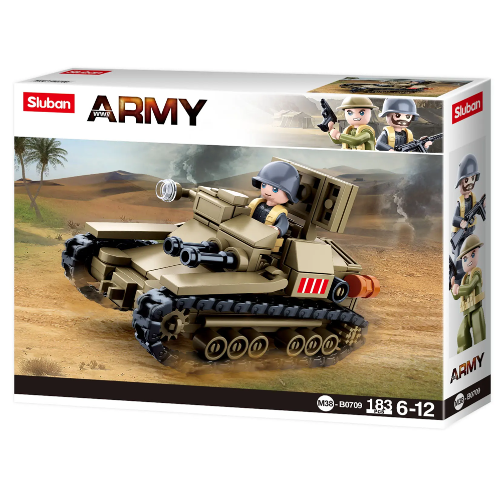 Sluban WWII Italy Army Carro Veloce 33 Tankette Building Brick Kit