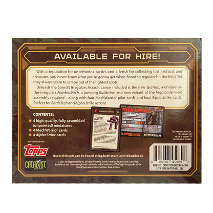 Snord's Irregulars Assault Lance Contents
