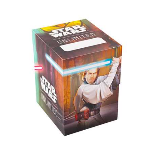 Star Wars Unlimited trading card game box with character holding a lightsaber.