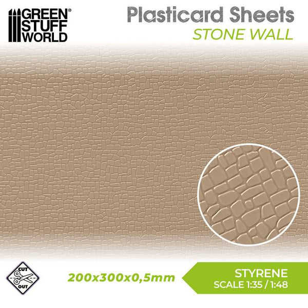 Plasticard Stone Wall Sheet - GSW