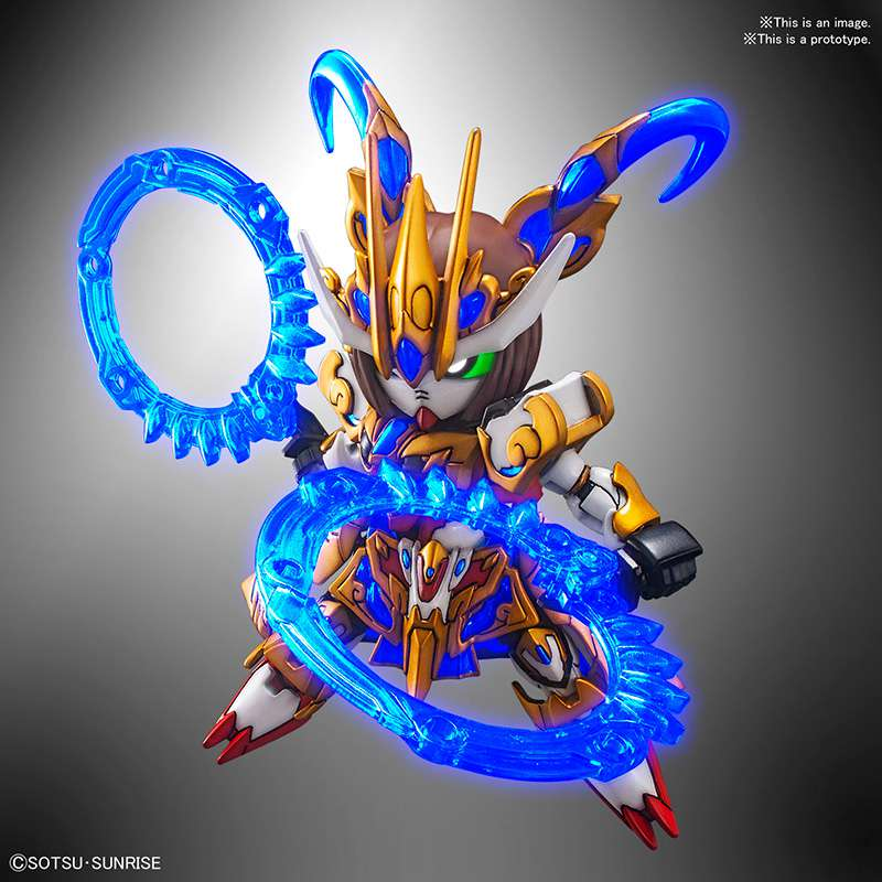 Sun Shangxiang Strike Rouge model kit featuring approximately 8.5 cm in height, coloured plastic, customisable armaments, clear parts, and stickers, showcasing intricate details and posable design.