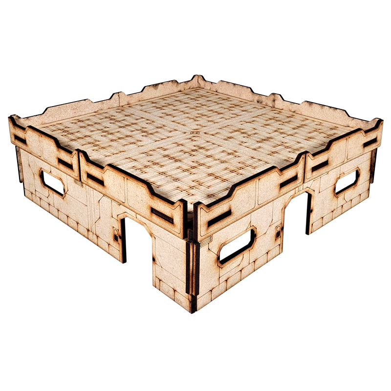 Svalarheima MDF terrain kit. A modular, laser-cut structure with magnetisation points for doors and windows. Ideal for Infinity and tabletop wargaming
