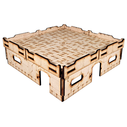 Svalarheima MDF terrain kit. A modular, laser-cut structure with magnetisation points for doors and windows. Ideal for Infinity and tabletop wargaming

