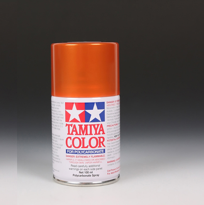 A rattle can spray with orange cap. Tamiya Color PS-61 Metallic Orange for polycarbonate.