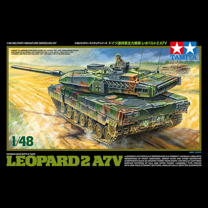 Tamiya German Leopard 2 A7V Tank Model Kit 1:48 Scale