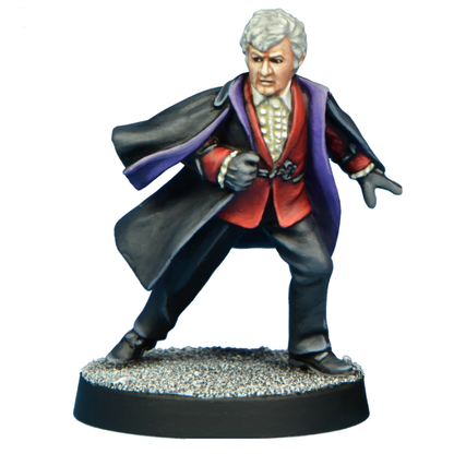 Temporal Traveller 3 by Crooked Dice, a white metal miniatures for your tabletop games representing a travelling doctor, doctor who? well he could certainly be. Sharply dressed with a swishing cloak and characterful stance