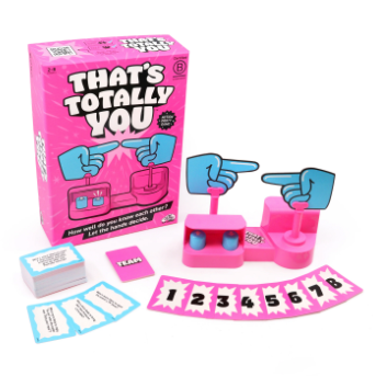 That’s Totally You party game – 200 “Who’s most likely to” questions, 16 team cards, swivel hands, perfect for family game nights, friends, and couples.