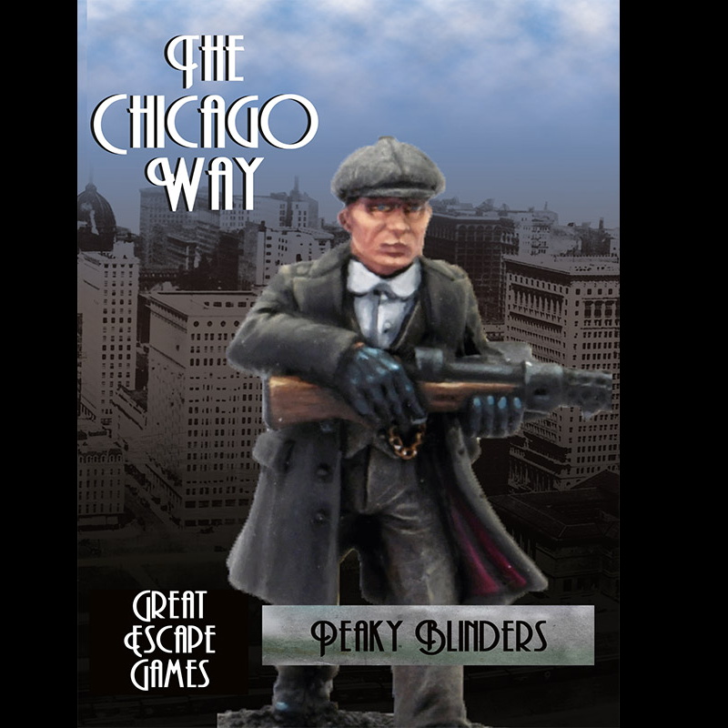 The Chicago Way Peaky Blinders Miniatures. 7 unpainted 28mm metal figures, including rules leaflet and action cards. Ideal for wargaming terrain settings