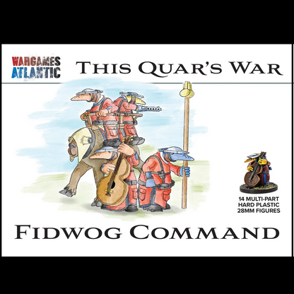 Quar Fidwog Command box for This Quar’s War: Clash of Rhyfles. 14 hard plastic 28mm figures including officers, mounted rhyflers and pack Cadiers