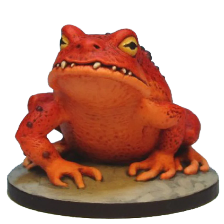 Toad King by Crooked Dice, a resin miniature for your tabletop games representing a large toad with teeth