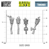  3D Scale Torches Set | Green Stuff World Modelling Components