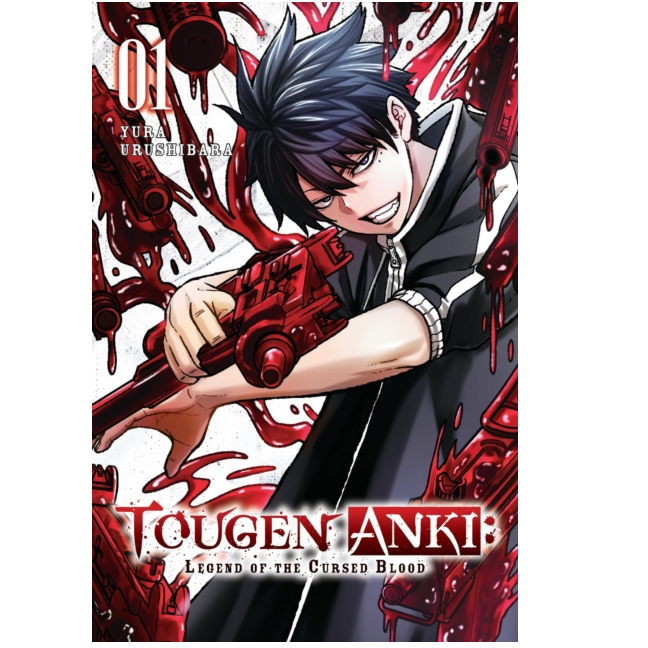 Tougen Anki: Legend of the Cursed Blood, Vol. 1. Cover of 'Tougen Anki: Legend of the Cursed Blood' with an anime-style character holding a weapon.