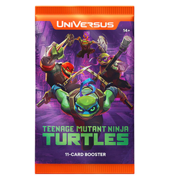 Universus Teenage Mutant Ninja Turtles trading card booster pack on a white background