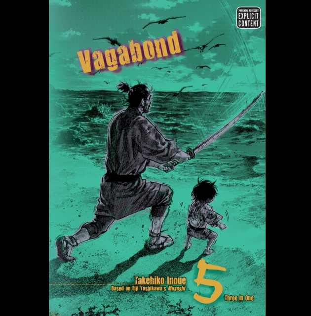 Vagabond VIZBIG Edition Volume 5 manga paperback by Takehiko Inoue samurai historical epic graphic novel Sasaki Kojiro origin story cover art