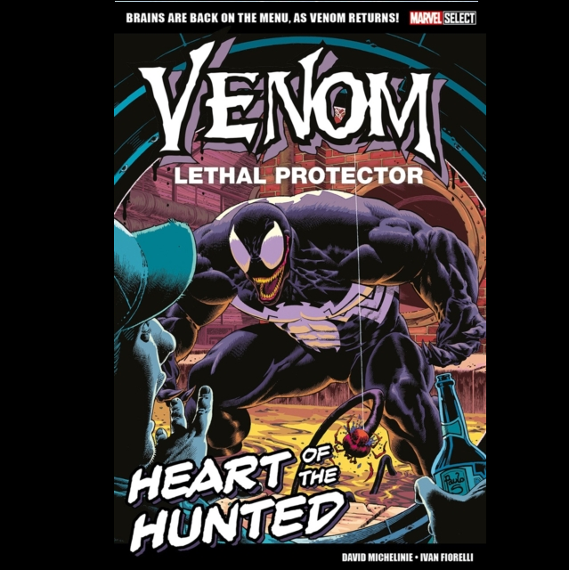 Comic book cover featuring Venom with text 'Venom: Lethal Protector - Heart of the Hunted' on a dark background.