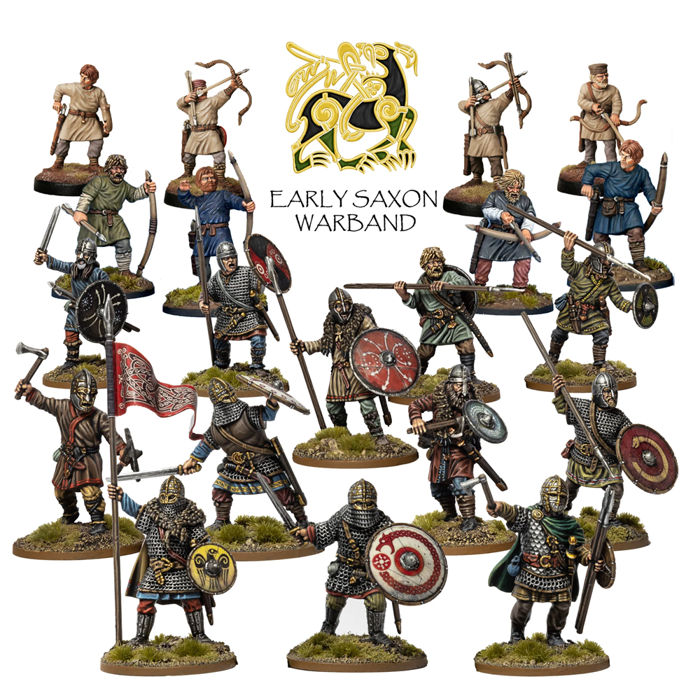 Victrix Early Saxon Warband 28mm plastic miniatures set armoured and unarmoured warriors