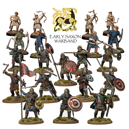 Victrix Early Saxon Warband 28mm plastic miniatures set armoured and unarmoured warriors