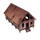 Wooden model cabin with a detail...