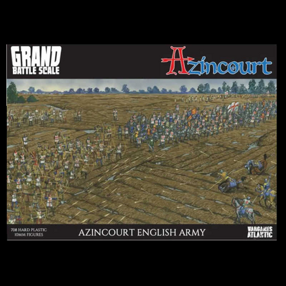 Wargames Atlantic Azincourt English Army hard plastic miniatures. 10mm grand battle scale set with over 700 figures, longbowmen, knights, and bases.