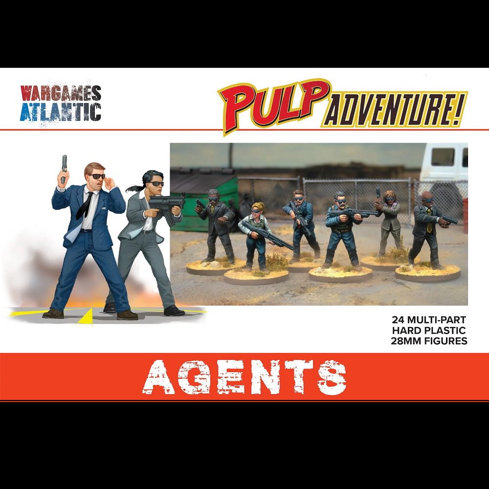 Wargames Atlantic Pulp Adventure Agents 28mm hard plastic security and bodyguard miniatures