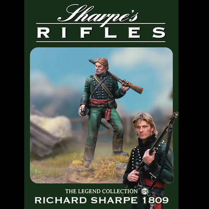 Richard Sharpe 1809 miniatures by Wargames Atlantic – 54mm display figure with scenic base and 28mm multi-part miniature with head and arm options