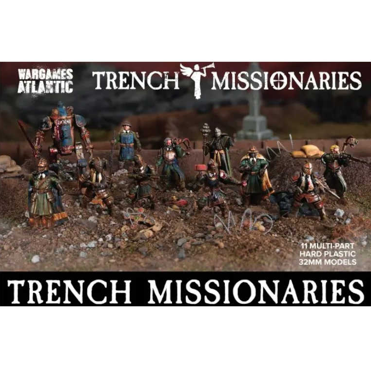 Wargames Atlantic Trench Missionaries 32mm hard plastic miniatures for Trench Crusade tabletop gaming