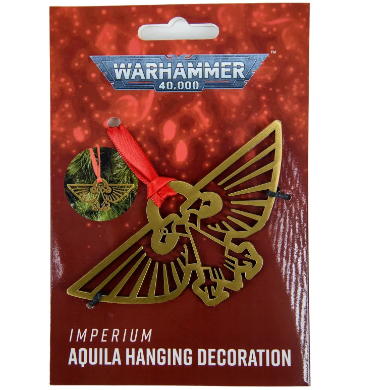 Warhammer 40,000 metal Aquila hanging decoration featuring the Imperial double-headed eagle symbol