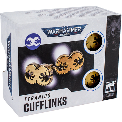 Warhammer 40,000: Tyranids Cufflinks. Box of Tyranids cufflinks with Warhammer 40,000 branding