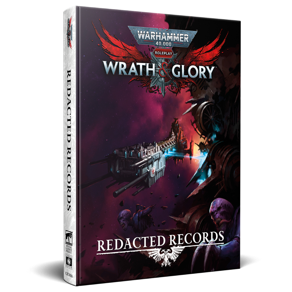 Warhammer 40,000 Wrath and Glory Redacted Records hardback RPG sourcebook featuring space hulks and Gilead System content