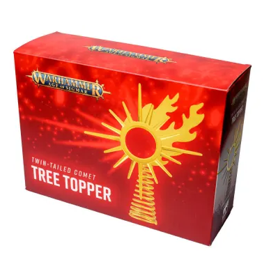 Warhammer Age of Sigmar Twin-Tailed Comet Christmas Tree Topper with detailed celestial design. Official merch. Not a toy.