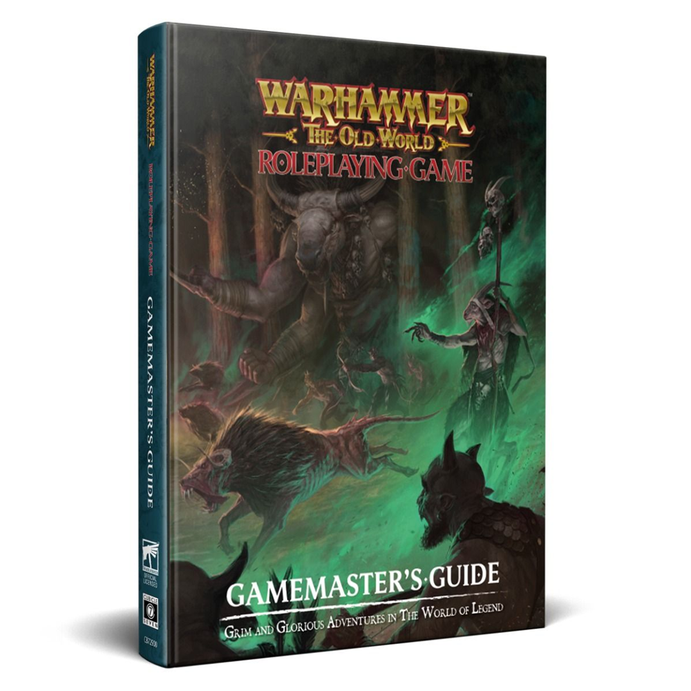 Warhammer The Old World Roleplaying Game Gamemaster's Guide on a white background. Warhammer: The Old World Roleplaying Game Gamemaster's Guide