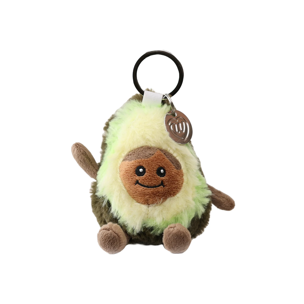 Warmies Avocado Keyring Plushie on white background