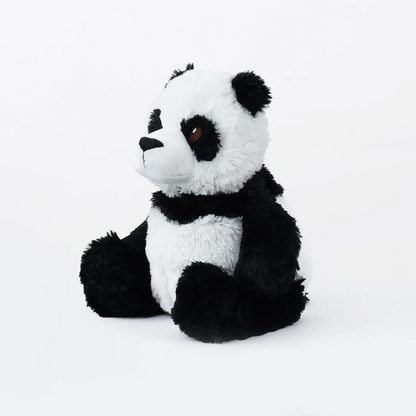 A plush panda toy sitting upright against a clean white studio background. Warmies Plush Panda  Microwavable Plushies