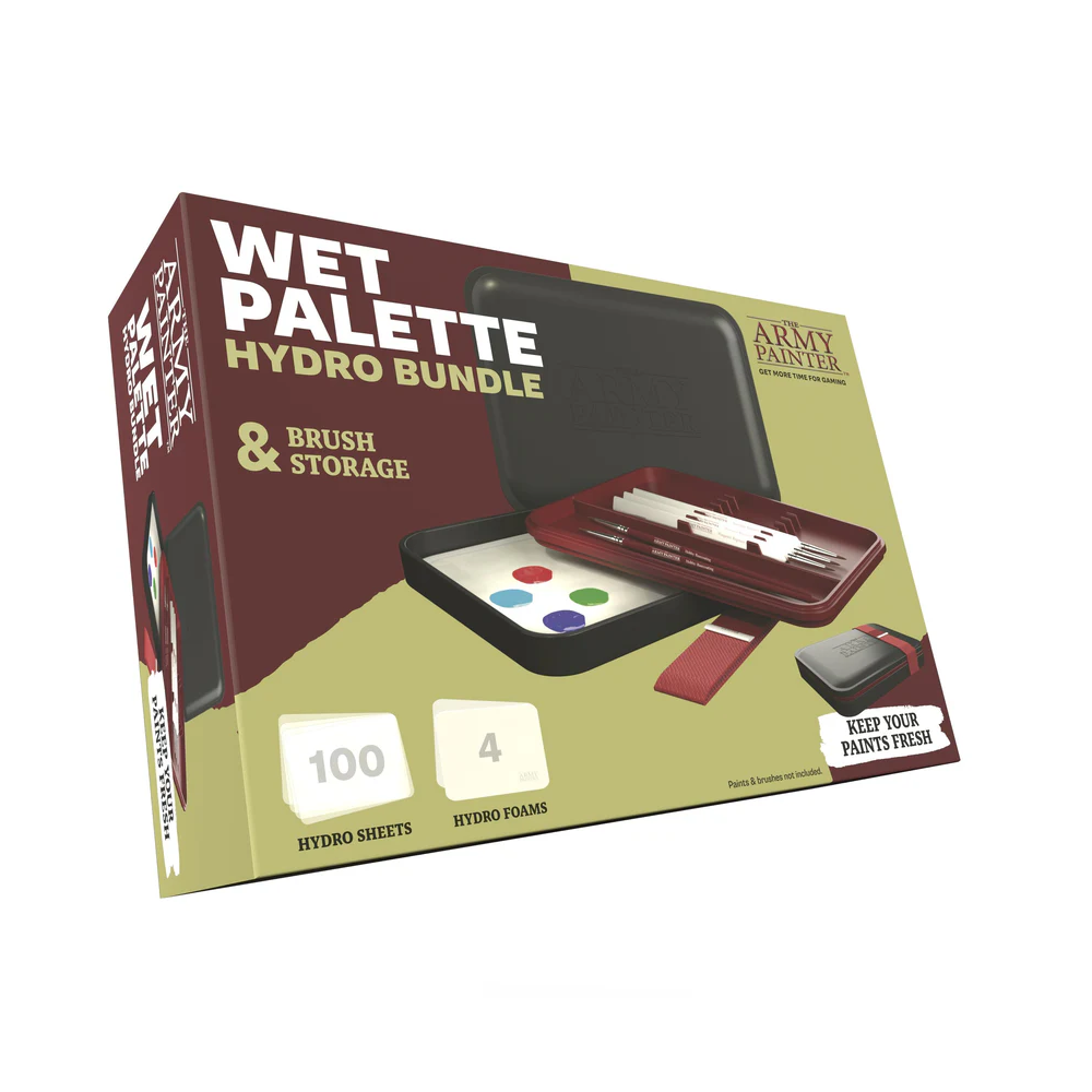 Box for Wet Palette Hydro Bundle with Army Painter branding on a white background