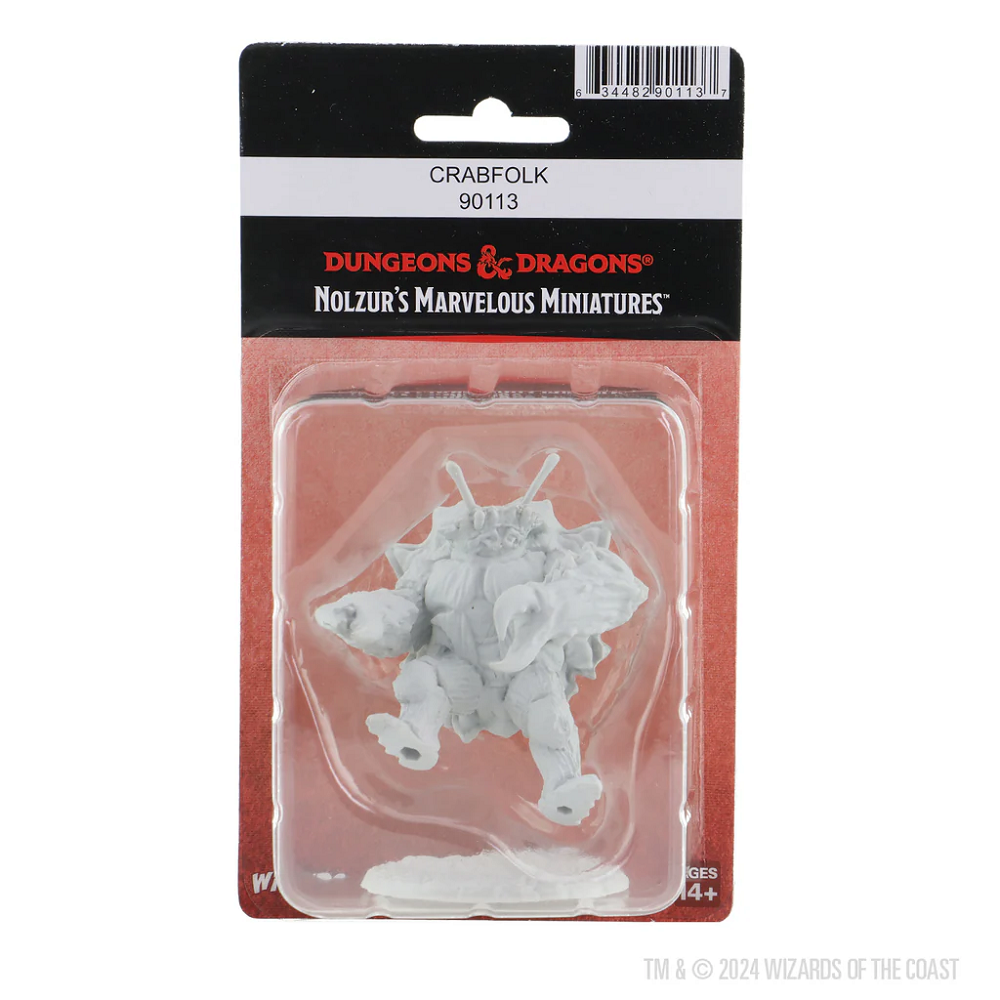 Dungeons & Dragons Crabfolk miniature in packaging with brand logo