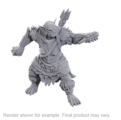 WizKids Pathfinder Battles Deep Cuts Orc Brute miniature. Unpainted, primed, and ready for painting. Great for D&D, Pathfinder, and tabletop RPGs.