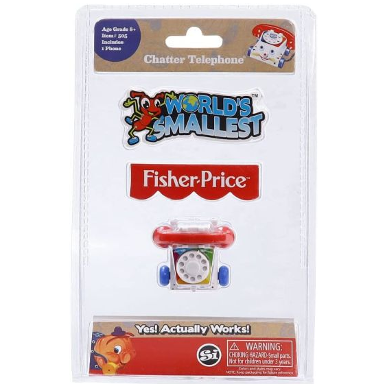 World's Smallest Fisher Price Chatter Phone miniature toy with moving eyes