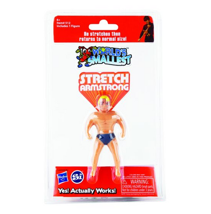 World's Smallest Stretch Armstrong miniature stretchy muscle man toy