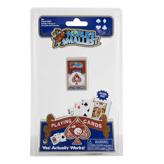 World's Smallest miniature playing cards 54 card deck with tuck box