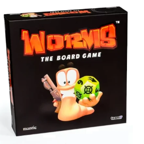 Worms: The Board Game - Strategy game for 2-4 players, featuring iconic Worms™ mechanics and hilarious battles. Ages 10+, 45-minute gameplay