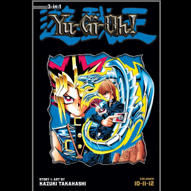 A paperback graphic novel featuring the adventures of Yugi as he engages in high-stakes Shadow Games, with vibrant illustrations and intense duels against powerful foes.