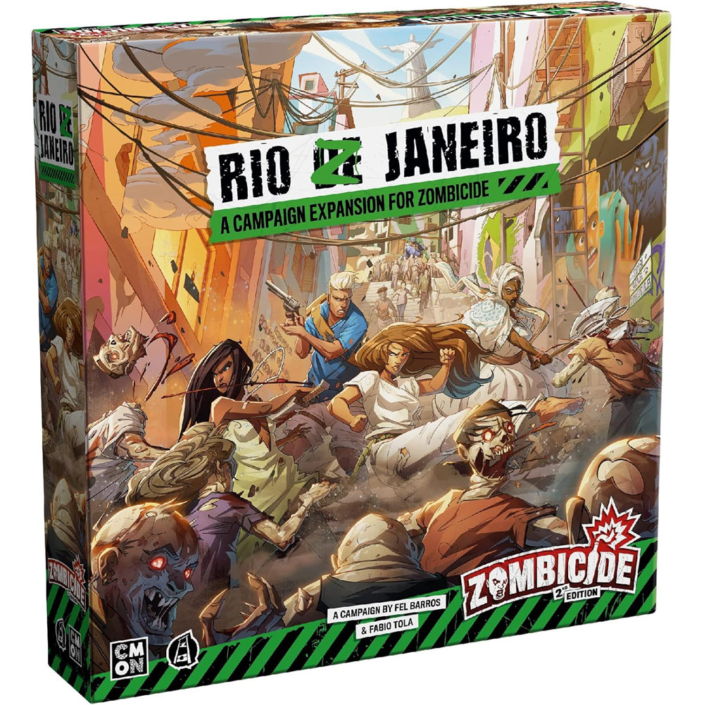 Board game expansion box for 'Zombicide' titled 'Rio de Janeiro'