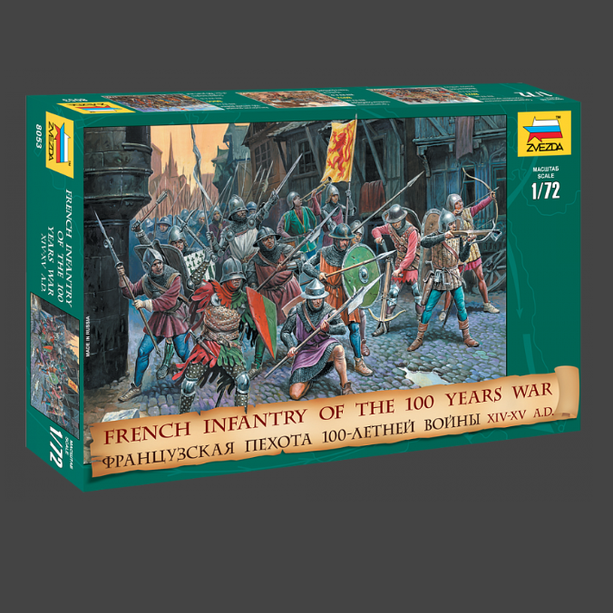 Zvezda French Infantry Hundred Years’ War 1:72 Scale Plastic Figure Model Kit