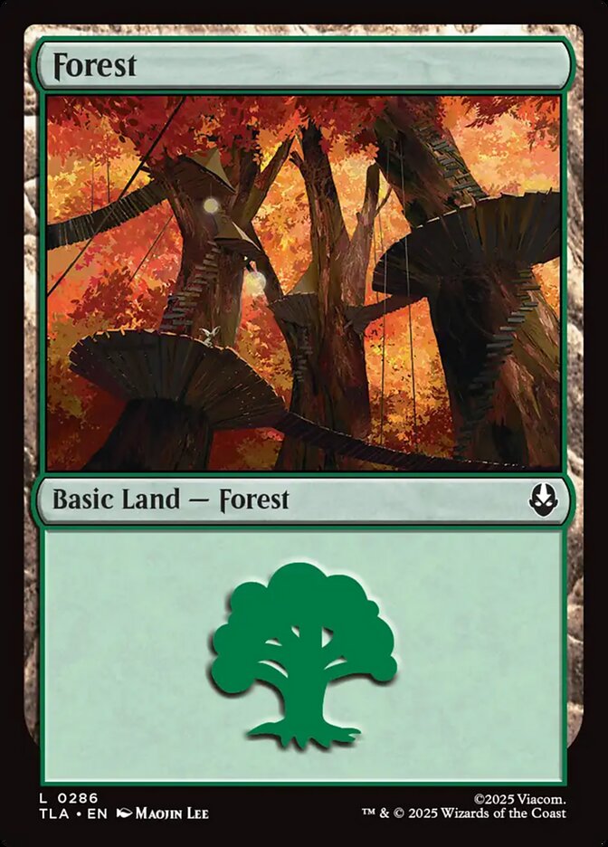 Basic Forest Avatar The Last Airbender #286 MTG Single Card Front