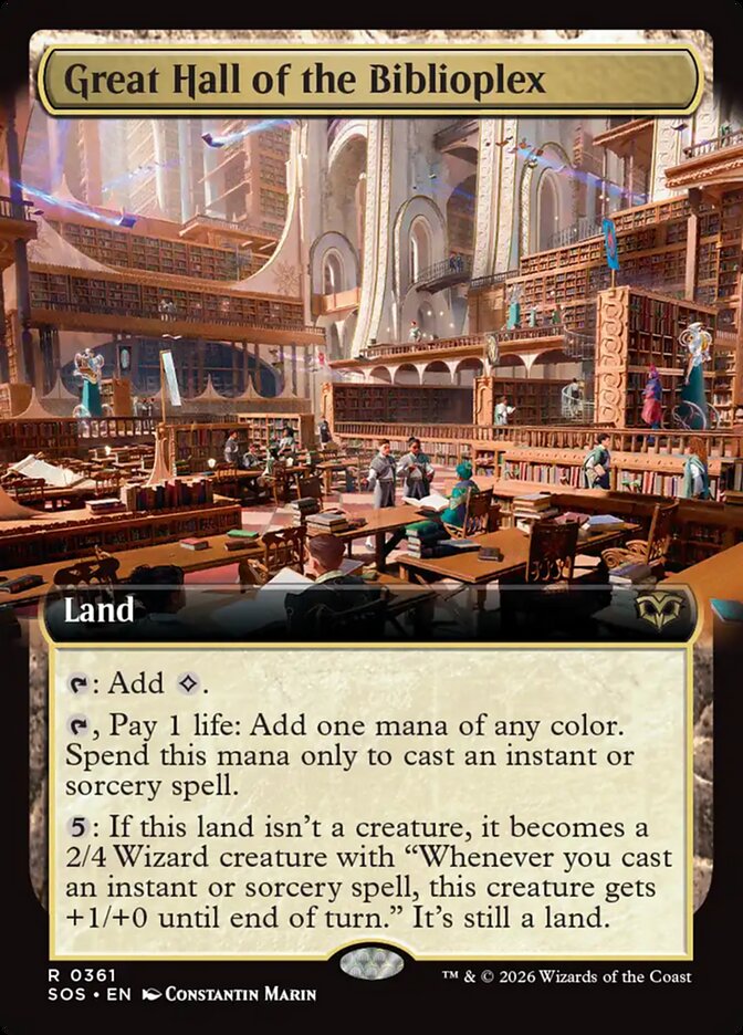 Great Hall of the Biblioplex Secrets of Strixhaven Extended Art #361Card Front