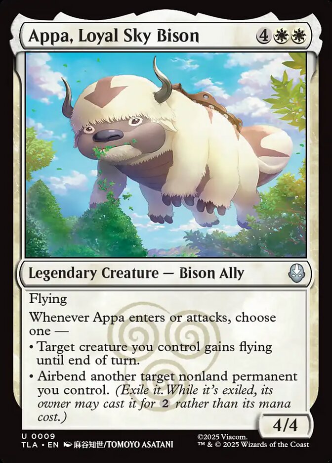 Appa, Loyal Sky Bison Avatar The Last Airbender #009 MTG Single Card Front
