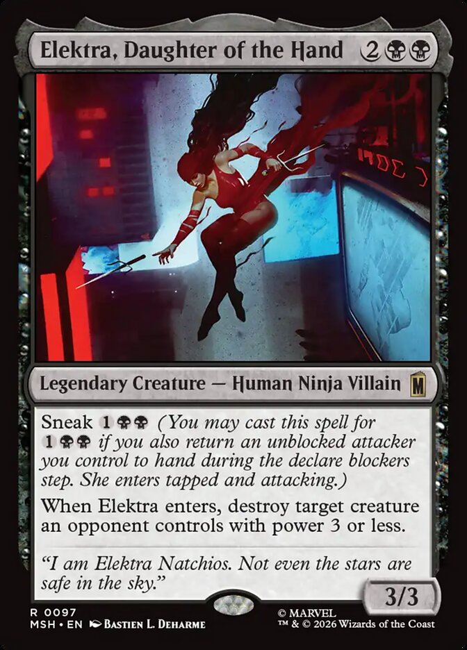 Marvel Superheroes Elektra, Daughter of the Hand Card Front