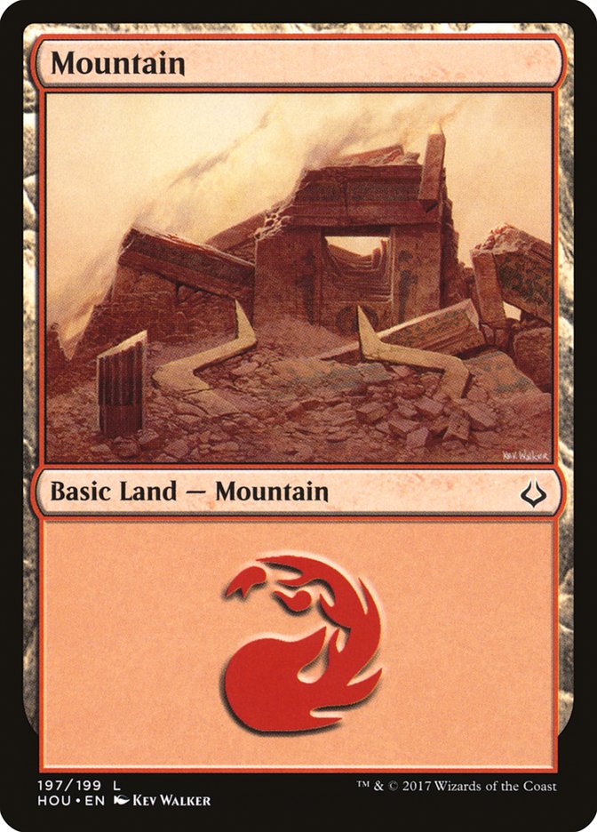 Hour of Devastation Mountain #197 Card Front